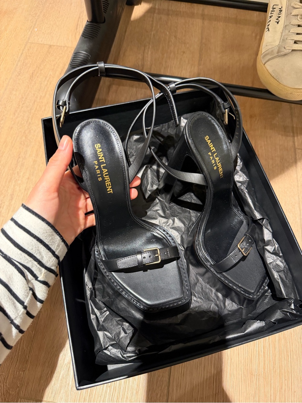 Saint Laurent Platz 105 Platform Sandals 37 Black